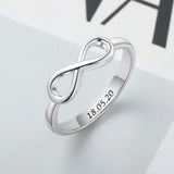 Silver Color Infinity Love Knot Rings for Women Customized Personalized Engrave Name Promise Ring Anniversary Gifts