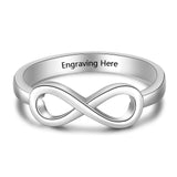 Silver Color Infinity Love Knot Rings for Women Customized Personalized Engrave Name Promise Ring Anniversary Gifts