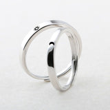 e2Pcs Sun and '5674" Moon Lover Couple Rings